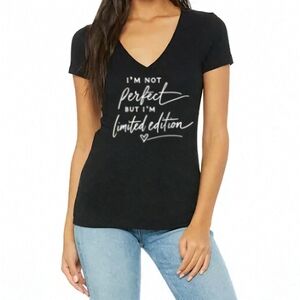 Bella Canvas Women's V-Neck T-Shirt Im Not Design100% Cotton Ring Spun
